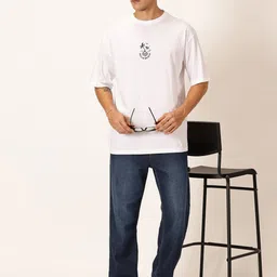 Thomas Scott Round Neck Typography Printed Cotton Oversized T-shirt image 5