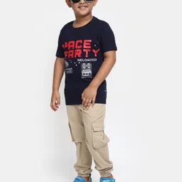 V-Mart Boys Typography Printed Round Neck Cotton Regular T-shirt image 4