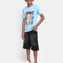 V-Mart Boys Typography Printed Cotton Casual T-Shirt image 4
