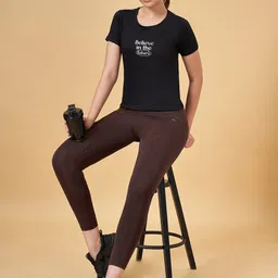 Ajile by Pantaloons Typography Printed Round Neck Short Sleeves Cotton Regular T-shirt image 3