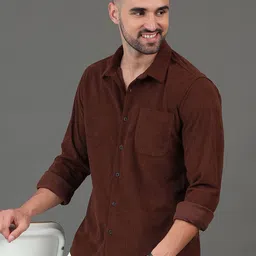 HERE&NOW Slim Fit Long Sleeves Spread Collar Casual Shirt image 1