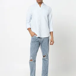 R&B Men Spread Collar Solid Casual Shirt image 3