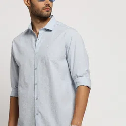 SHOWOFF Standard Slim Fit Vertical Striped Spread Collar Cotton Casual Shirt-picture-34