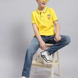 Monte Carlo Boys Typography Printed Polo Collar Cotton T-shirt image 5