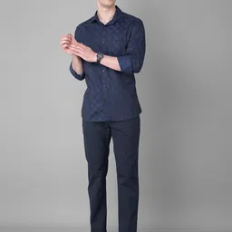 Crimsoune Club Self Design Regular Fit Opaque Cotton Casual Shirt image 3