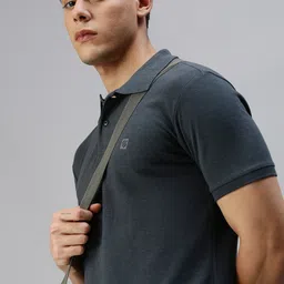 ONN Men Turquoise Blue Polo Collar T-shirt-image-68