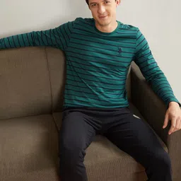 U.S. Polo Assn. Men Striped Lounge Pure Cotton I694 T-shirt-picture-30