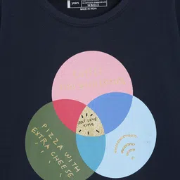 3PIN Girls Pack Of 2 Black Typography Printed T-shirts image 2