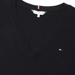 Tommy Hilfiger Women Solid V-Neck Cotton T-shirt image 4