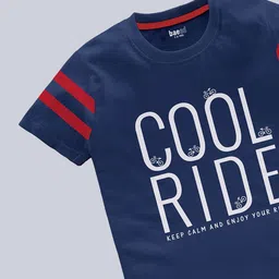 BAESD Boys Pack Of 2 Typography Printed Pure Cotton T-shirt image 5