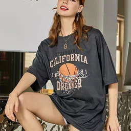 Christy World Pack of 2 Typography Printed Oversized T-shirt image 4