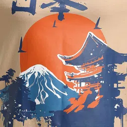 JUNEBERRY Graphic Printed Round Neck Short Sleeves Oversized Pure Cotton T-shirt image 3