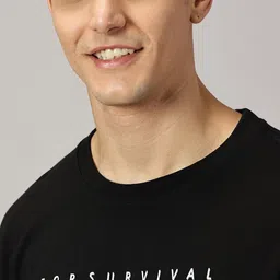 THE HOLLANDER Round Neck Typography Printed Pure Cotton Oversized T-shirt image 2