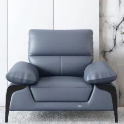 durian Rainer Leather 1 Seater Sofa In Blue Colour-picture-27