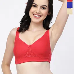College Girl Pack Of 3 Full Coverage Cotton T-shirt Bra With All Day Comfort-picture-37