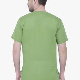 RAJUBHAI HARGOVINDAS Mandarin Collar Straight Regular Cotton Kurta image 3