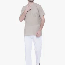 RAJUBHAI HARGOVINDAS Mandarin Collar Cotton Kurta image 5