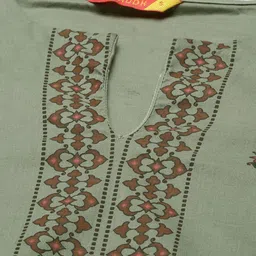 Vishudh Women Green Ethnic Motifs Printed Pure Cotton Kurta with Palazzos image 2