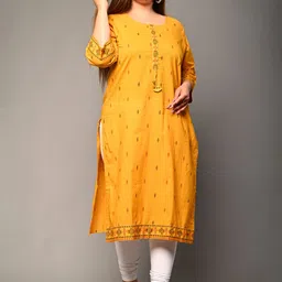 KALINI Geometric Printed Straight Kurta image 1