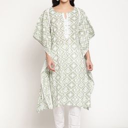 Be Indi Women Round Neck Ethnic Motifs Kaftan Regular Kurta-picture-22
