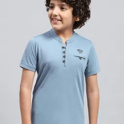 Monte Carlo Boys Mandarin Collar Cotton T-shirt image 1