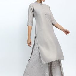 Vishudh Women Grey Kurta-picture-1