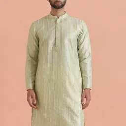 KISAH Striped Thread Work Straight Kurta-image-69