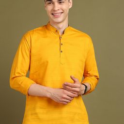 FUBAR Striped Mandarin Collar Short Straight Kurta-picture-9