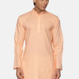 Sethukrishna Men Orange Cotton Kurta image 1