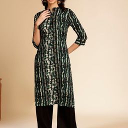 Anouk Abstract Printed Mandarin Collar Straight Kurta-picture-26