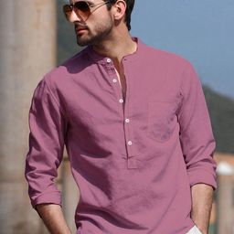 Anouk Pure Cotton Band Collar Short Kurta-picture-44