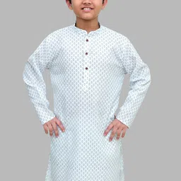 BAESD Boys Geometric Printed Mandarin Collar Straight Kurta-image-60