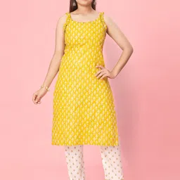 BAESD Girls Ethnic Motifs Printed Cotton A-Line Kurta image 1