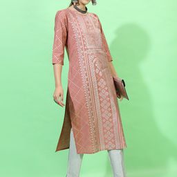 Vishudh Women Orange Viscose Rayon Kurta-picture-41