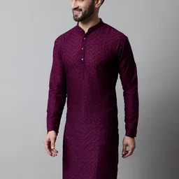 Jompers Embroidered Mandarin Collar Cotton Kurta-picture-20