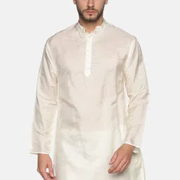 Sethukrishna Men Cream-Coloured Self Design Kurta image 1
