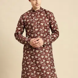here&now x sanwara Sanwara Floral Printed Mandarin Collar Straight Kurta-picture-26