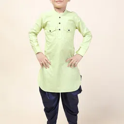 NAMASKAR Boys Green Pathani Kurta-picture-36