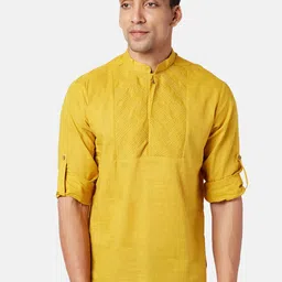 indus route by Pantaloons Mandarin Collar Thread Work Pure Cotton  Kurta image 1