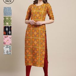 7Threads Women Multicoloured Ethnic Motifs Printed Crepe Kurta-picture-12
