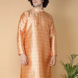 NAMASKAR Men Ethnic Motifs Band Collar Long Sleeves Kurta-image-90