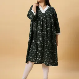 Sztori Printed V Neck A Line Kurta image 1