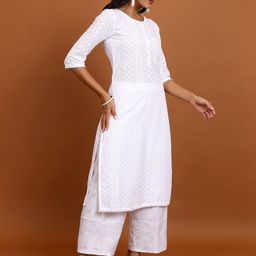 Vishudh Woven Design Round Neck Straight Kurta-picture-8
