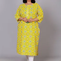 JC4U Women Floral Printed Mirror Work Kurta image 1