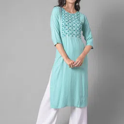 Dollar Missy Floral Embroidered Yoke Design Thread Work Straight Kurta-picture-24