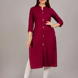 NEW4U Mandarin Collar Roll-Up Sleeves Straight Kurta-picture-29