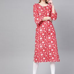Varanga Women Red & White Printed Straight Kurta-picture-10