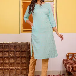 Chandbaali Women Floral Printed Flared Sleeves Sequinned Kurta-picture-11