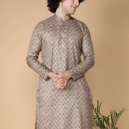 NAMASKAR Men Ethnic Motifs Band Collar Long Sleeves Kurta-image-51