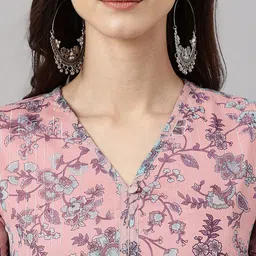 Janasya Floral Printed Floral Anarkali Kurta image 2